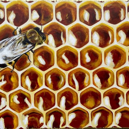 "Bisyssla" tavla akryl på canvas 70x100 cm