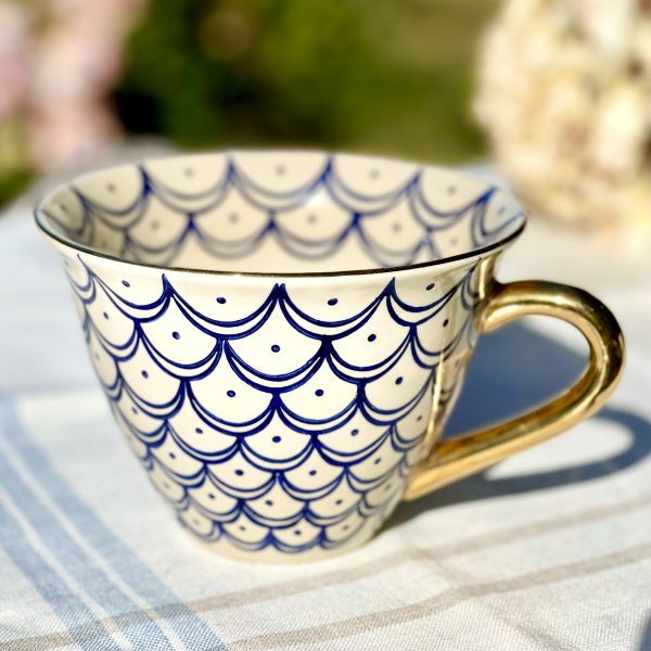 Tekopp med blått mönster Kerstin Tillberg