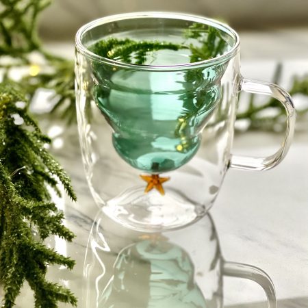 Glasmugg med gran