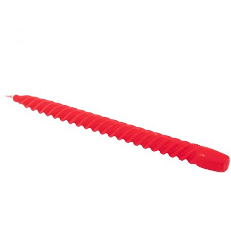 Snurrat stearinljus rött