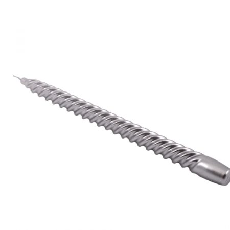 Snurrat stearinljus silver