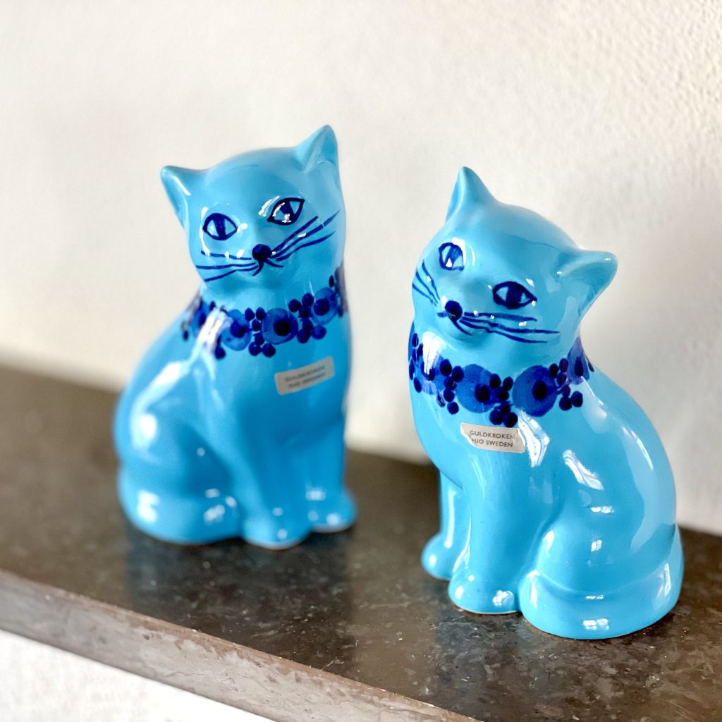 Katter figuriner Guldkroken Märta Grunditz