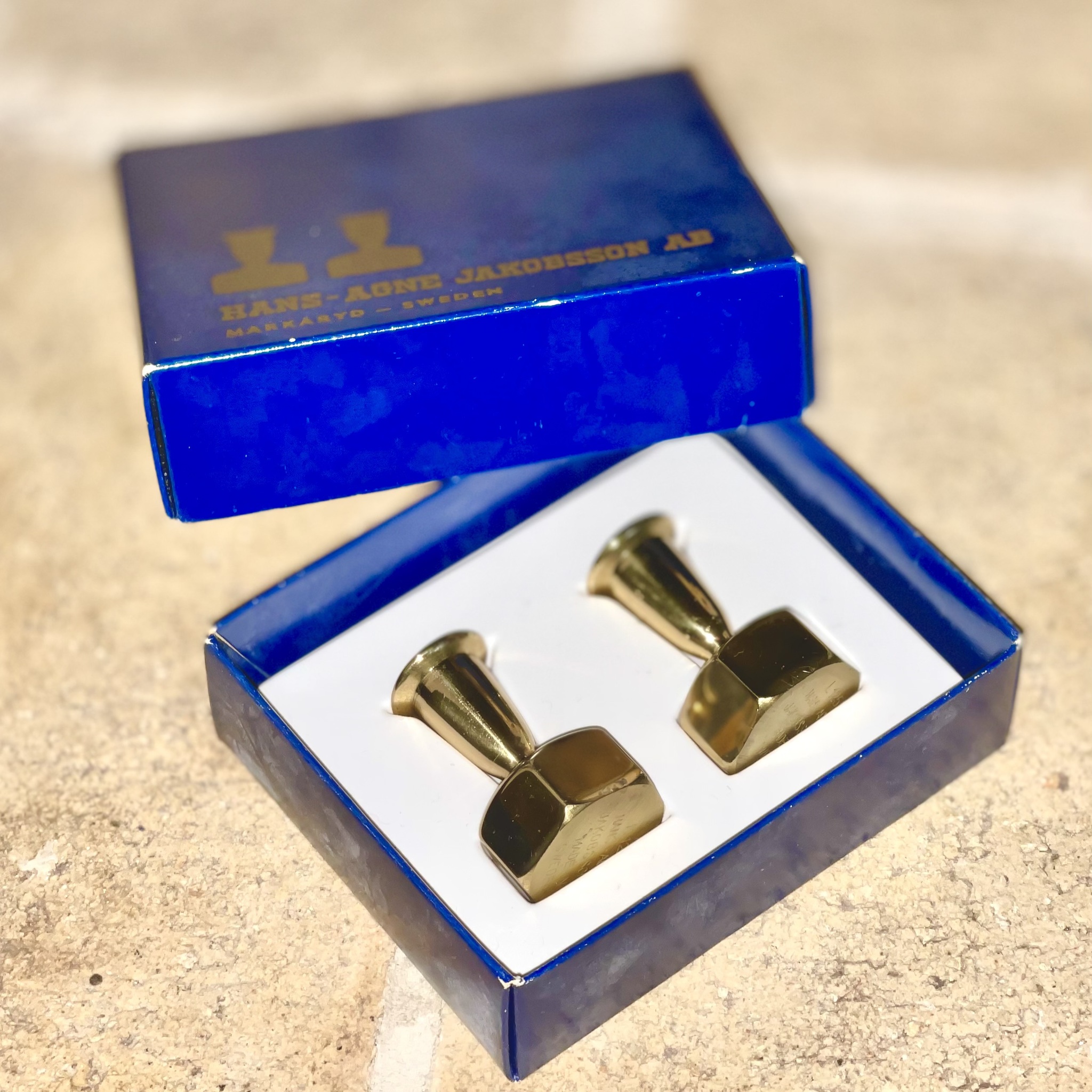 Ljusstakar mässing Hans-Agne Jakobsson Markaryd (nyskick i originalkartong)