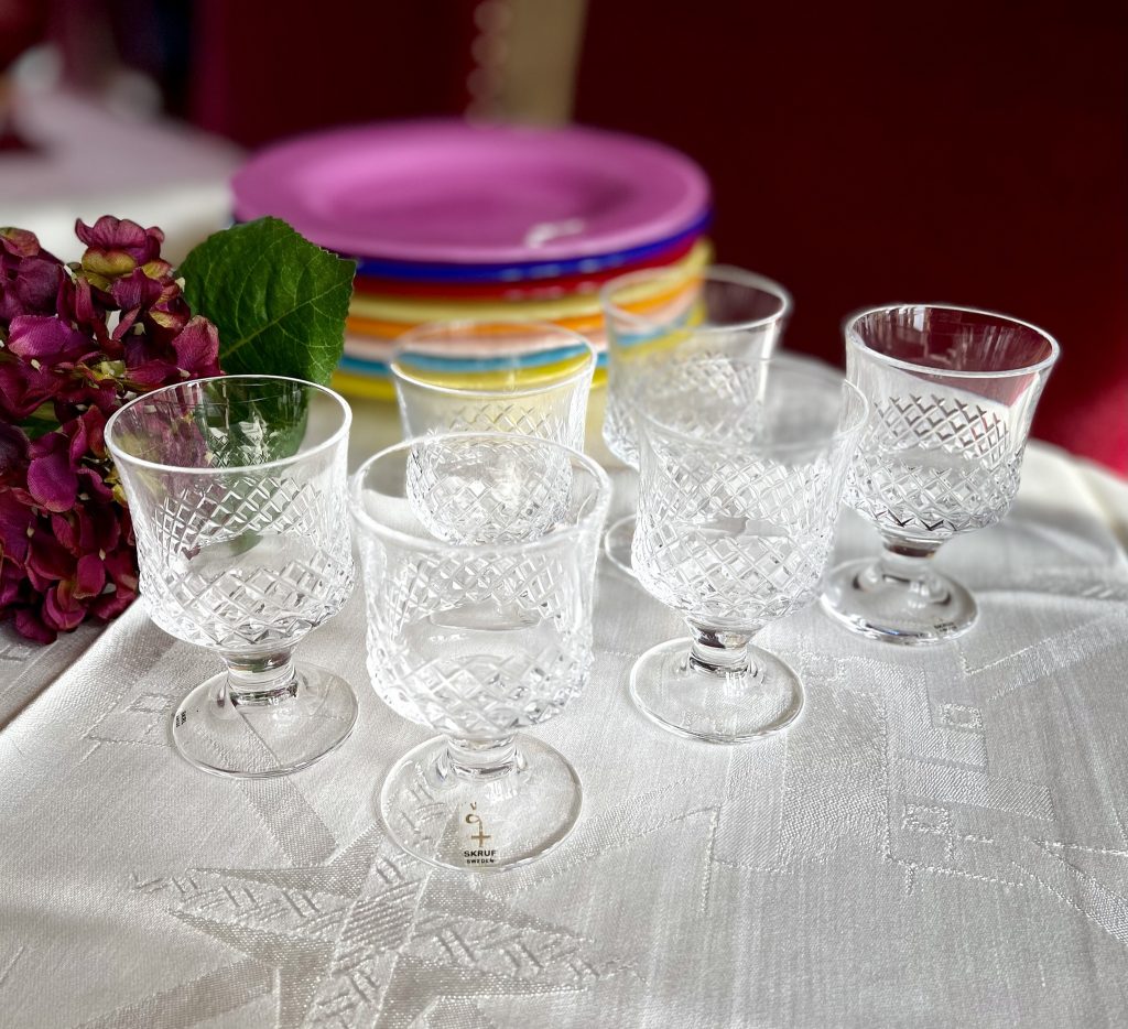 6 stycken snaps/likörglas ?Diadem? Skruf glasbruk