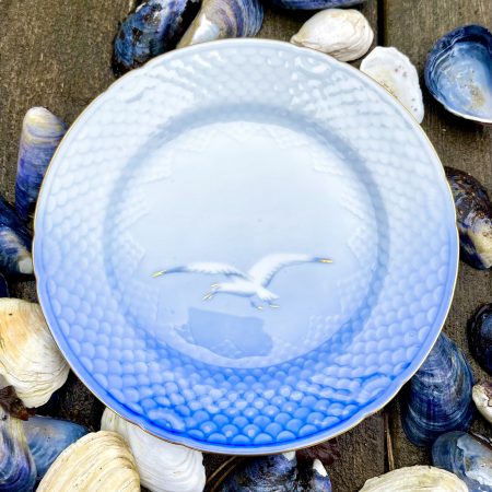 Assiett ?Blå Måsen? (guldkant) Bing & Grøndahl