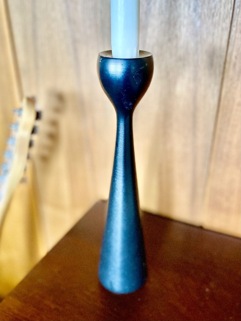Ljusstake trä svart 1950/60-tal