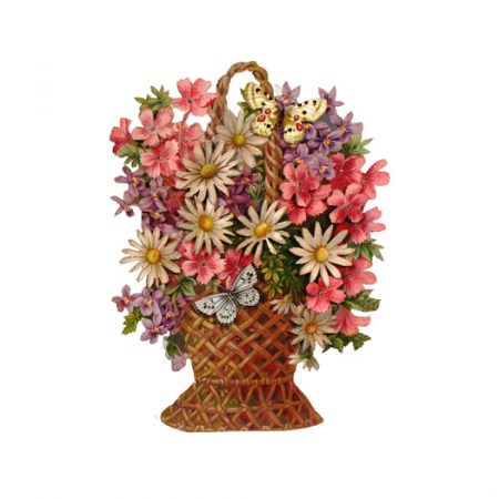 Dubbelt kort med kuvert 3D-motiv "Blomster"