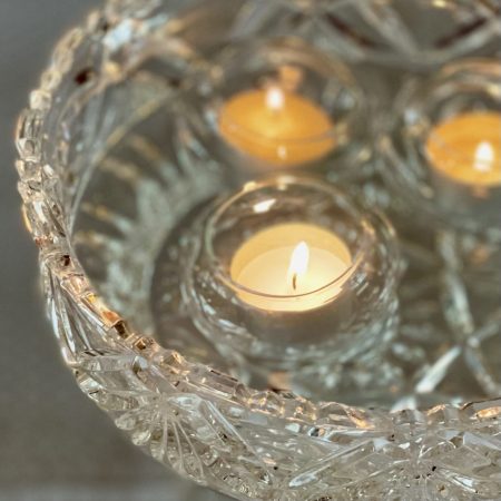 3 flytljusstakar av glas för värmeljus