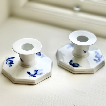 Ett par ljusstakar "Blå blomster" Royal Copenhagen
