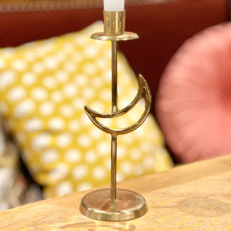 Ljusstake måne lackerad mässing