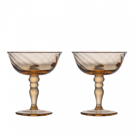 Munblåst champagnekupa 2-pack