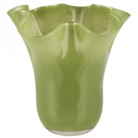 Vas vågig kant grön