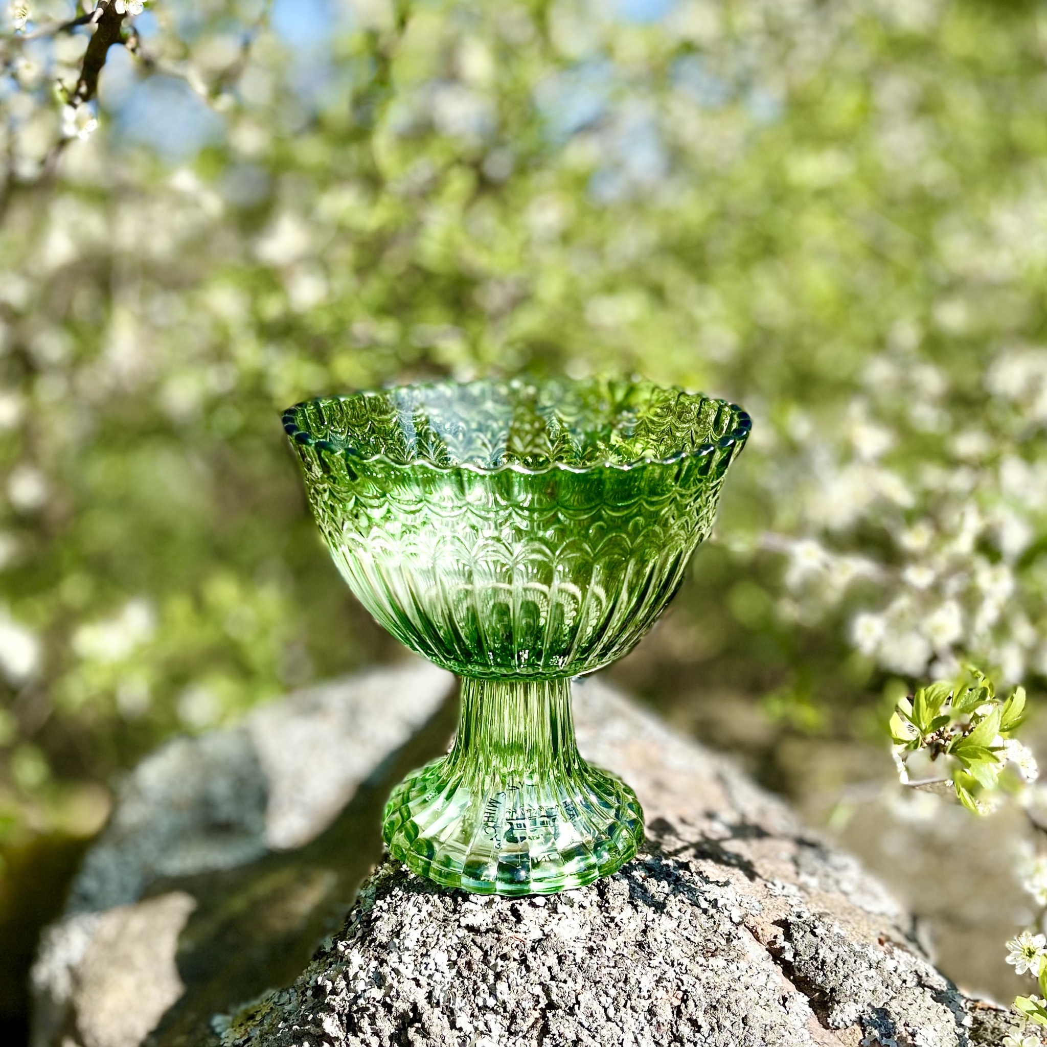 Grön skål av glas - Bild 3