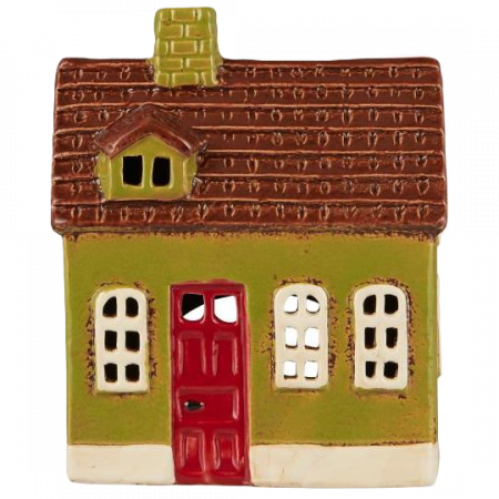 Ljuslykta hus grönt