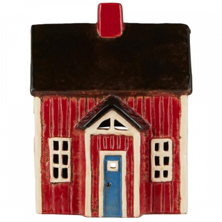 Ljuslykta hus rött