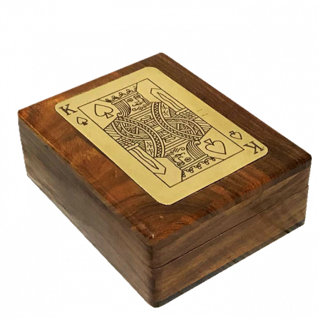 Kortlek i ask av trä